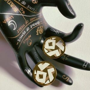 Vintage 1980s Gold Geometric Earrings